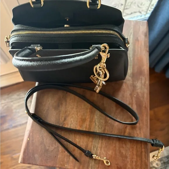 Black Coach Crossbody Purse with Gold Accents - Picture 13 of 13